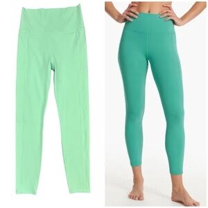 VUORI studio pocket LIGHT MINT GREEN cropped yoga workout leggings S